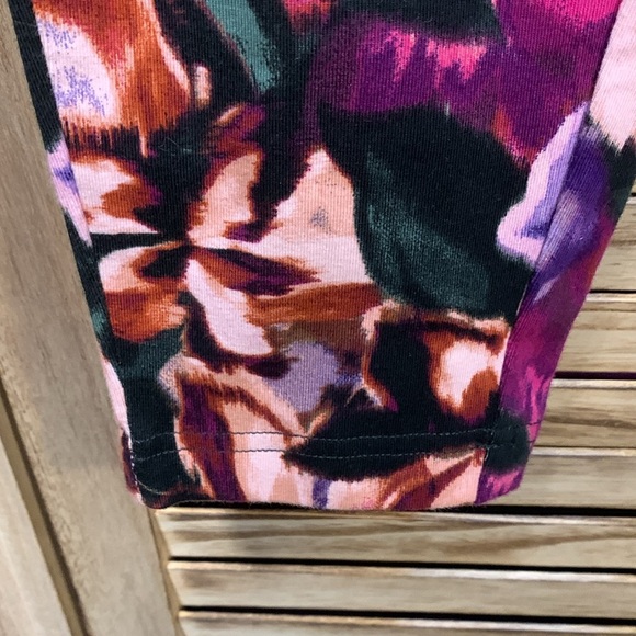 Terra & Sky Work Out Yoga Leggings Size 14 Pink Purple Brown Cream - Picture 3 of 7